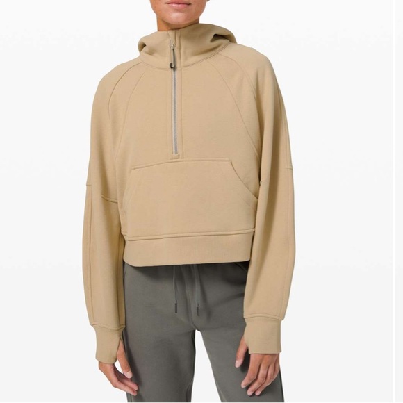 11. Lululemon Scuba Oversized 1/2 Zip Hoodie in Trench - Picture 4 of 10